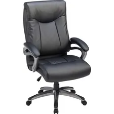 Lorell LLR 69516 — Lorell High Back Executive Chair - Black Leather Seat - 5-star Base - 1 Each