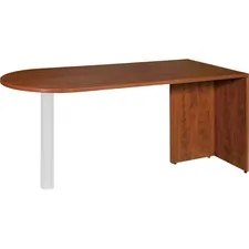 Lorell LLR 69415 — Lorell Essentials Peninsula Desk Box 1/2 - 30 x 66 x 29.5 - Finish: Cherry, Laminate
