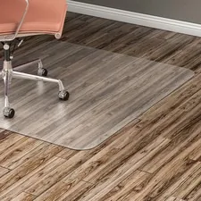 Lorell LLR 69169 — Lorell Hard Floor 60 Rectangular Chairmat - Hard Floor, Wood Floor, Vinyl Floor, Tile Floor - 60 Length x 46 Width x 95 mil Thickness - Rectangle - Vinyl - Clear