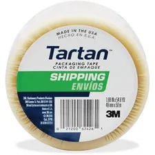 3M MMM 37102CR — Tartan General-Purpose Packaging Tape - 54.60 yd Length x 1.88 Width - 1.9 mil Thickness - 3 Core - Synthetic Rubber Resin - 1.90 mil - Rubber Resin Backing - 1 / Roll - Clear
