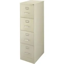 Lorell LLR 42293 — Lorell Commercial-grade Vertical File - 4-Drawer - 15 x 22 x 52 - 4 x Drawer(s) for File - Letter - Lockable, Ball-bearing Suspension - Putty - Steel - Recycled