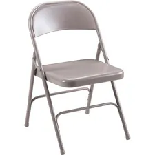 Lorell LLR 62500 — Lorell Steel Folding Chairs - Beige Steel Seat - Beige Steel Frame - 4 / Carton