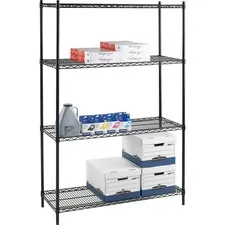 Lorell LLR 69140 — Lorell Starter Shelving Unit - 48 x 24 x 72 - 4 x Shelf(ves) - 4000 lb Load Capacity - Black - Steel