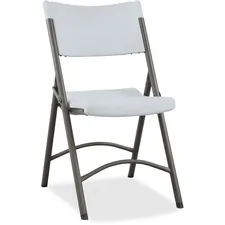Lorell LLR 62515 — Lorell Heavy-duty Tubular Folding Chairs - Platinum Polyethylene Seat - Polyethylene Back - Steel Frame - Steel, Polyethylene - 4 / Carton