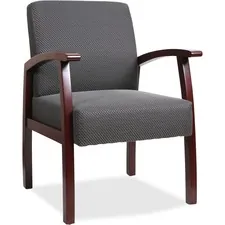 Lorell LLR 68551 — Lorell Deluxe Guest Chair - Mahogany Frame - Charcoal - 1 Each