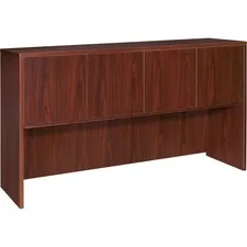 Lorell LLR 69383 — Lorell Essentials Hutch with Doors - 66.1 x 14.8 x 36 - Drawer(s)4 Door(s) - Finish: Laminate, Mahogany