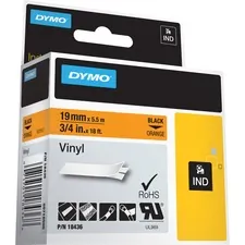 Newell Brands DYM 18436 — Dymo Colored Industrial Rhino Vinyl Labels - 3/4 Length - Black - Vinyl - 1 Each