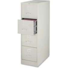 Lorell LLR 60199 — Lorell Vertical File Cabinet - 4-Drawer - 18 x 26.5 x 52 - 4 x Drawer(s) for File - Legal - Vertical - Lockable, Ball-bearing Suspension, Heavy Duty - Light Gray - Steel - Recycled