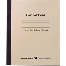 ROARING SPRING PAPER PRODUCTS ROA 77340 - Roaring Spring Wide Ruled Flexible Cover Composition Book - 