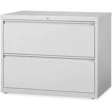 Lorell LLR 60448 — Lorell Lateral File - 2-Drawer - 36 x 18.6 x 28.1 - 2 x Drawer(s) for File - Legal, Letter, A4 - Lateral - Rust Proof, Leveling Glide, Interlocking, Ball-bearing Suspension, Label Holder, Hanging Rail - Light Gray - Baked Enamel - Steel - Recycled
