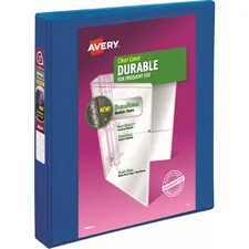 Avery Dennison AVE 17014 — Avery® Durable View 3 Ring Binder - 1 Binder Capacity - Letter - 8 1/2 x 11 Sheet Size - 250 Sheet Capacity - 3 x Slant Ring Fastener(s) - 2 Internal Pocket(s) - Polypropylene - Navy Blue - Recycled - Pocket, Durable, Tear Resistant, Flexible, Split Resistant, Sturdy - 12 Each