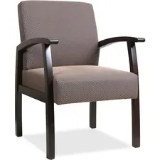 Lorell LLR 68554 — Lorell Deluxe Guest Chair - Espresso Frame - Taupe - 1 Each
