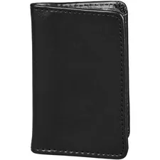 Samsill SAM 81220 — Samsill Regal Carrying Case (Wallet) Business Card - Black - Leather - 1 Pack