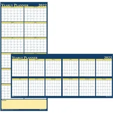 HOUSE OF DOOLITTLE HOD 3974 — House of Doolittle Laminated Yearly Wall Planner - Julian Dates - Yearly - January 2022 till December 2022 - 60 x 26 Sheet Size - 2 x 1.75 , 1.63 x 2 Block - Paper - Erasable, Laminated - 1 Each