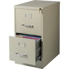 Lorell LLR 42290 — Lorell Commercial-grade Vertical File - 2-Drawer - 15 x 22 x 28.4 - 2 x Drawer(s) for File - Letter - Lockable, Ball-bearing Suspension - Putty - Recycled