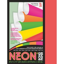 PACON CORPORATION PAC 104315 - Pacon Laser Bond Paper - Neon Red - Recycled - 10 - Letter -