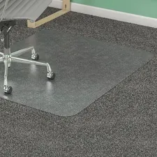 Lorell LLR 25754 — Lorell Rectangular Medium Pile Chairmat - Carpeted Floor - 60 Length x 46 Width x 0.13 Thickness - Rectangle - Vinyl - Clear