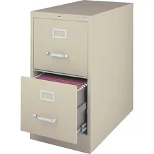 Lorell LLR 60196 — Lorell Vertical file - 2-Drawer - 15 x 26.5 x 28.4 - 2 x Drawer(s) for File - Letter - Vertical - Security Lock, Ball-bearing Suspension, Heavy Duty - Putty - Steel - Recycled