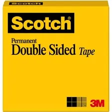 3M MMM 66512900 — Scotch Permanent Double-Sided Tape - 1/2W - 25 yd Length x 0.50 Width - 1 Core - Permanent Adhesive Backing - 1 / Roll - Clear