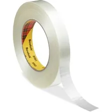 3M MMM 89811 — Scotch Premium-Grade Filament Tape - 60 yd Length x 1 Width - 6.6 mil Thickness - 3 Core - Synthetic Rubber - Glass Yarn Backing - 1 / Roll - Clear