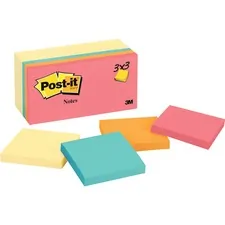 3M MMM 65414YWM — Post-it® Notes Notepads - Canary Yellow and Cape Town Color Collection - 1400 - 3 x 3 - Square - 100 Sheets per Pad - Unruled - Assorted - Paper - Repositionable, Self-adhesive - 14 / Pack
