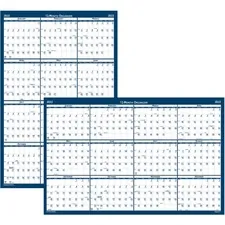 HOUSE OF DOOLITTLE HOD 3960 — House of Doolittle Write-on Laminated Wall Planner - Professional - Julian Dates - Monthly - 1 Year - January 2022 till December 2022 - 18 x 24 Sheet Size - 0.75 x 1 Block - Blue, Gray - Paper - 18 Height - Laminated, Erasable, Write on/Wipe off, Reminder Section, Non-refillable - 1 Each