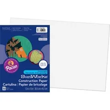 PACON CORPORATION PAC 8707 — SunWorks Construction Paper - Art - 18Width x 12Length - 50 / Pack - Bright White