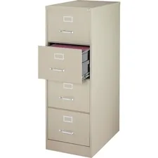 Lorell LLR 60197 — Lorell Vertical File Cabinet - 4-Drawer - 18 x 26.5 x 52 - 4 x Drawer(s) for File - Legal - Vertical - Lockable, Ball-bearing Suspension, Heavy Duty - Putty - Steel - Recycled