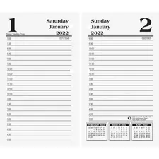 HOUSE OF DOOLITTLE HOD 4717 — House of Doolittle No.17-Base Economy Calendar Refills - Julian Dates - Daily - 1 Year - January 2022 till December 2022 - 7:00 AM to 5:00 PM - Half-hourly - 1 Day Single Page Layout 1 Day Double Page Layout - 3 1/2 x 6 Sheet Size - Desktop - White - Appointment Schedule, Reference Calendar - 1 Each