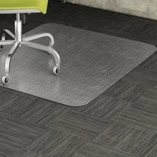 Lorell LLR 69160 — Lorell Low Pile Rectangular Chairmat - Carpeted Floor - 60 Length x 46 Width x 0.12 Thickness - Rectangle - Vinyl - Clear
