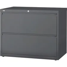 Lorell LLR 60449 — Lorell Lateral File - 2-Drawer - 36 x 18.6 x 28.1 - 2 x Drawer(s) - Legal, Letter, A4 - Lateral - Rust Proof, Leveling Glide, Interlocking - Charcoal - Baked Enamel - Steel - Recycled
