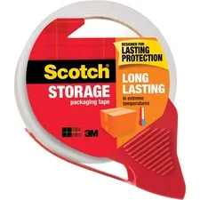 3M MMM 3650SRD — Scotch Long-Lasting Storage/Packaging Tape - 38.20 yd Length x 1.88 Width - 2.4 mil Thickness - 3 Core - Acrylic Backing - Dispenser Included - Handheld Dispenser - 1 / Roll - Clear