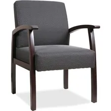 Lorell LLR 68555 — Lorell Deluxe Guest Chair - Espresso Frame - Charcoal - 1 Each