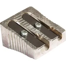 BAUMGARTENS BAU MR2110 — Baumgartens Two-hole Metal Pencil sharpener - Handheld - 2 Hole(s) - 0.6 Height x 0.9 Width - Metal - Silver - 1 Each
