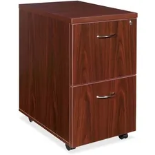 Lorell LLR 69397 — Lorell Essentials Mobile Pedestal - 15.8 x 22 x 28.6 - Double Pedestal - Finish: Laminate, Mahogany