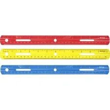 ACME UNITED CORPORATION ACM 10526 — Westcott 12 Plastic Ruler - 12 Length - 1/16 Graduations - Imperial, Metric Measuring System - Plastic - 1 Each - Assorted