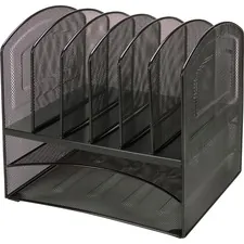 Lorell LLR 37523 — Lorell Steel Horiz/Vertical Mesh Desk Organizer - 8 Compartment(s) - Sturdy - Black - Steel - 1 Each