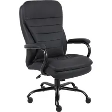 Lorell LLR 62624 — Lorell Executive Chair - Black Leather Seat - 5-star Base - Black - 1 Each