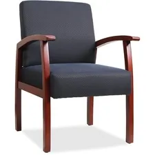 Lorell LLR 68553 — Lorell Deluxe Guest Chair - Cherry Frame - Midnight Blue - 1 Each