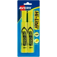 Avery Dennison AVE 24081 — Avery® Desk-Style Highlighters - Chisel Marker Point Style - Fluorescent Yellow Water Based Ink - 1 / Pack