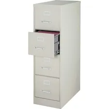Lorell LLR 42295 — Lorell Commercial-grade Vertical File - 4-Drawer - 15 x 22 x 52 - 4 x Drawer(s) for File - Letter - Lockable, Ball-bearing Suspension - Light Gray - Recycled