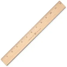 ACME UNITED CORPORATION ACM 10375 - Westcott InchesMetric Wood Ruler - 12 Length 1 Width - 116 G