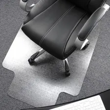 FLOORTEX FLR 1115223LR — Cleartex Ultimat Low/Medium Pile Carpet Chairmat w/Lip - Carpeted Floor, Floor, Home, Office, Carpet - 60 Length x 48 Width x 90 mil Thickness - Lip Size 20 Length x 10 Width - Rectangle - Polycarbonate - Clear
