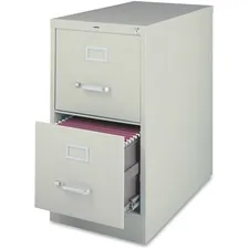 Lorell LLR 60662 — Lorell Vertical File Cabinet - 2-Drawer - 18 x 26.5 x 28.4 - 2 x Drawer(s) for File - Legal - Vertical - Lockable, Ball-bearing Suspension, Heavy Duty - Light Gray - Steel - Recycled
