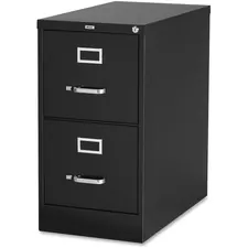 Lorell LLR 60194 — Lorell Vertical file - 2-Drawer - 15 x 26.5 x 28.4 - 2 x Drawer(s) for File - Letter - Vertical - Security Lock, Ball-bearing Suspension, Heavy Duty - Black - Steel - Recycled