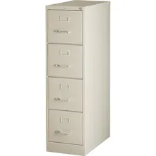 Lorell LLR 60193 — Lorell Vertical file - 4-Drawer - 15 x 26.5 x 52 - 4 x Drawer(s) for File - Letter - Vertical - Security Lock, Ball-bearing Suspension, Heavy Duty - Putty - Steel - Recycled