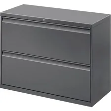 Lorell LLR 60440 — Lorell Lateral File - 2-Drawer - 42 x 18.6 x 28.1 - 2 x Drawer(s) - Legal, Letter, A4 - Lateral - Rust Proof, Leveling Glide, Interlocking, Ball-bearing Suspension - Charcoal - Baked Enamel - Recycled