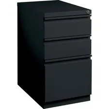 Lorell LLR 49521 — Lorell Mobile File Pedestal - 15 x 20 x 27.8 - Letter - Ball-bearing Suspension, Recessed Handle, Security Lock - Black - Steel - Recycled