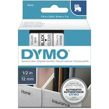 Newell Brands 45010 — DYMO LABELMANAGER D1 BLACK PRINT/CLEAR TAPE, 1/2 X 23, ALWAYS USE DYMO-BRANDED L