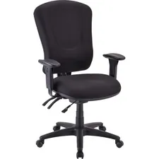 Lorell LLR 66153 — Lorell Accord Fabric Swivel Task Chair - Black Polyester Seat - Black Frame - 1 Each